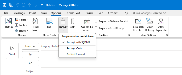 Encrypt Email with S/MIME.